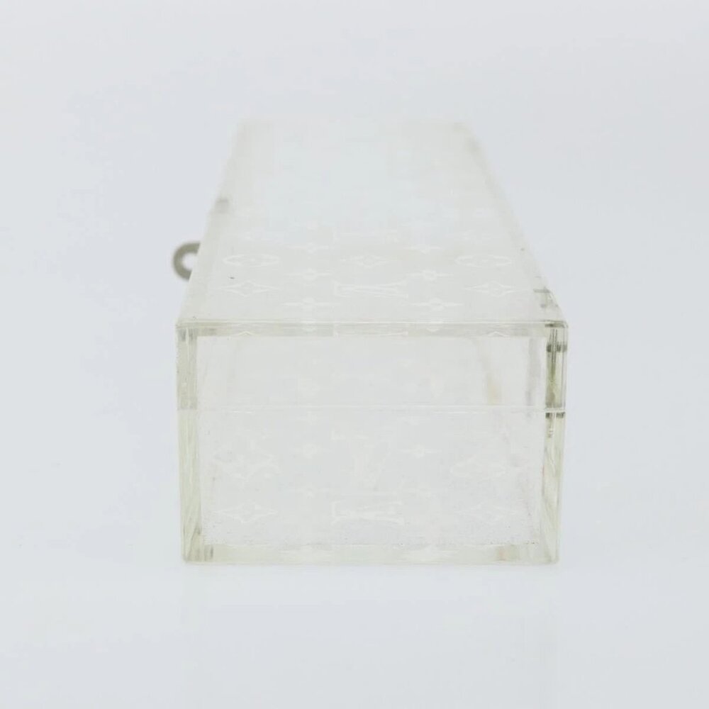 LOUIS VUITTON Monogram Clear Box Jewelry Box plastic Clear LV Auth 139495
